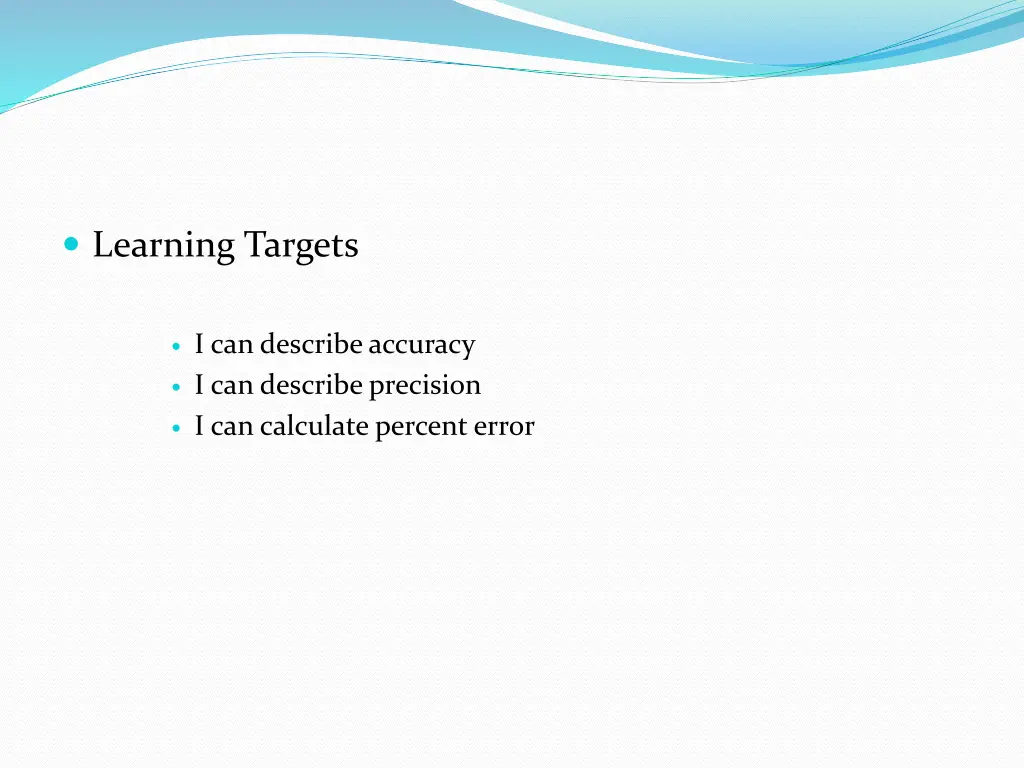 learning targets