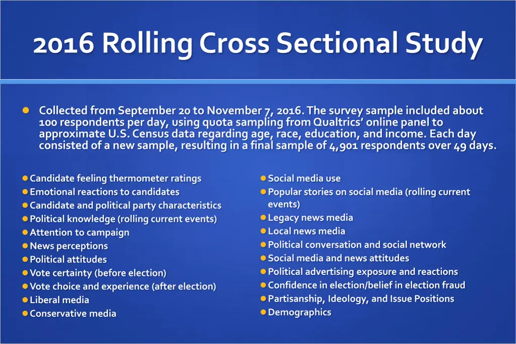 2016 rolling cross sectional study