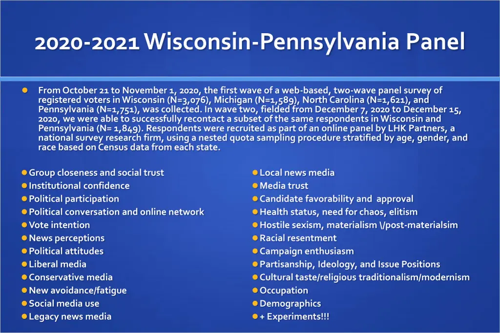 2020 2021 wisconsin pennsylvania panel