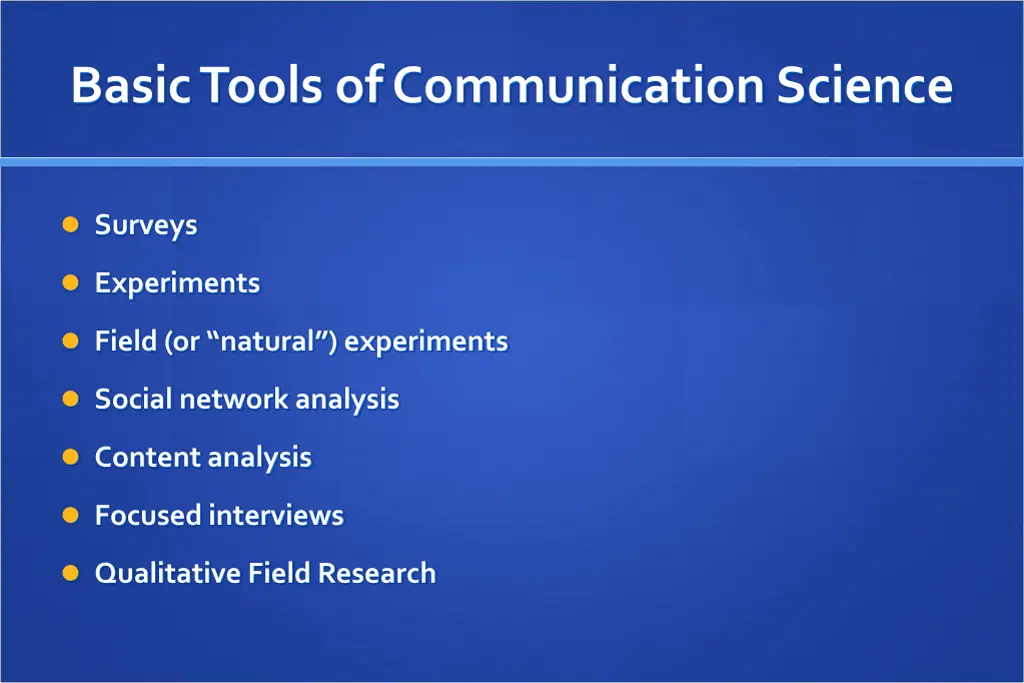 basic tools of communication science