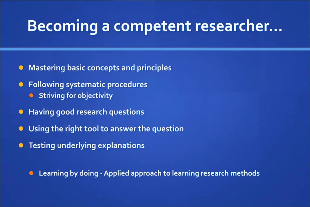 becoming a competent researcher