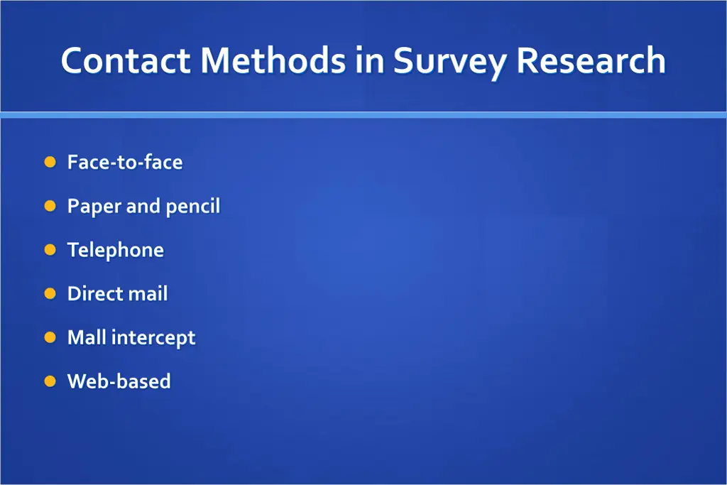 contact methods in survey research