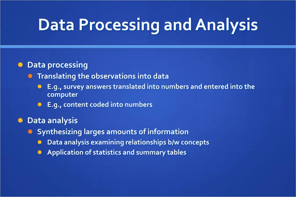 data processing and analysis