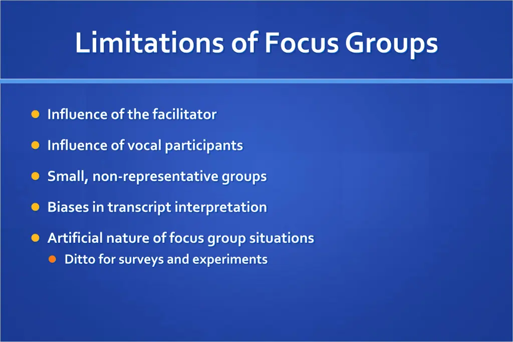 limitations of focus groups