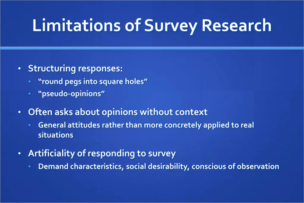 limitations of survey research