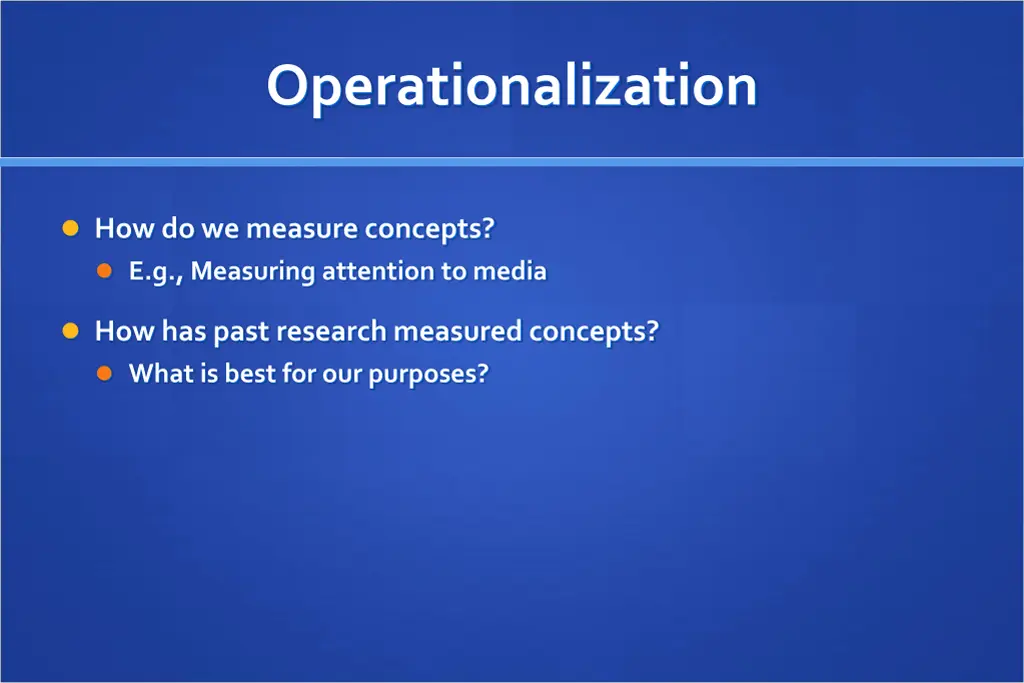 operationalization