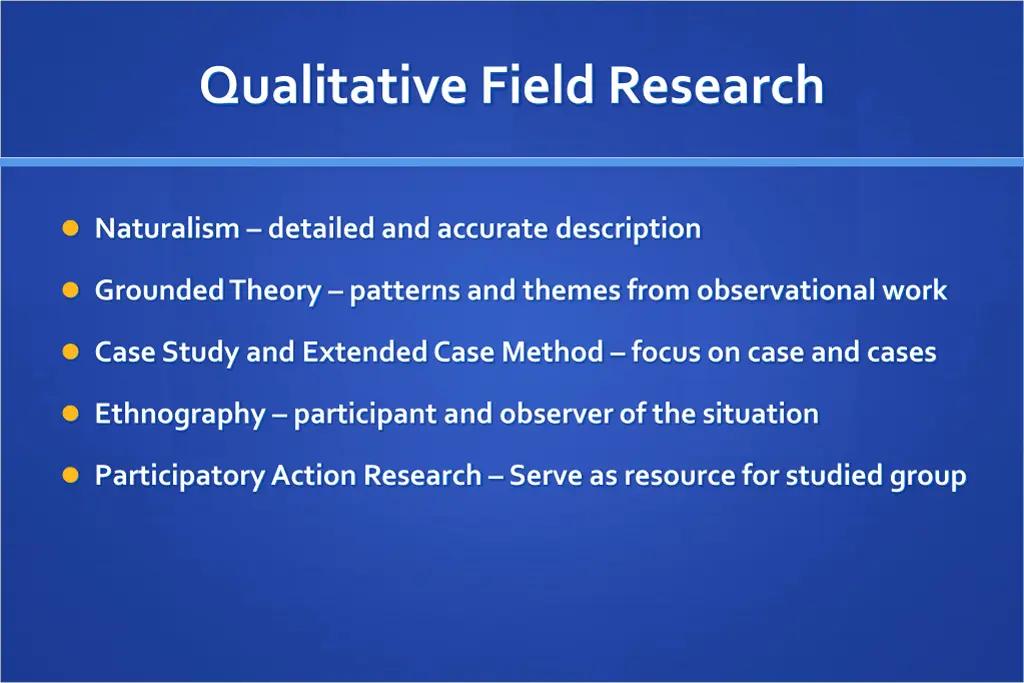 qualitative field research