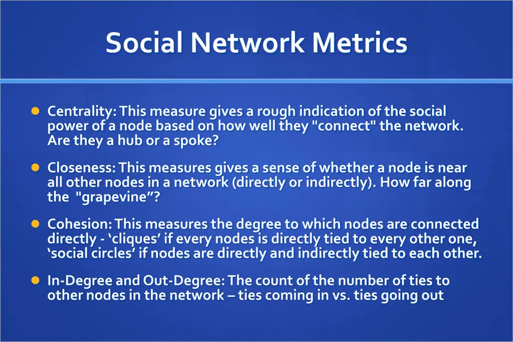 social network metrics