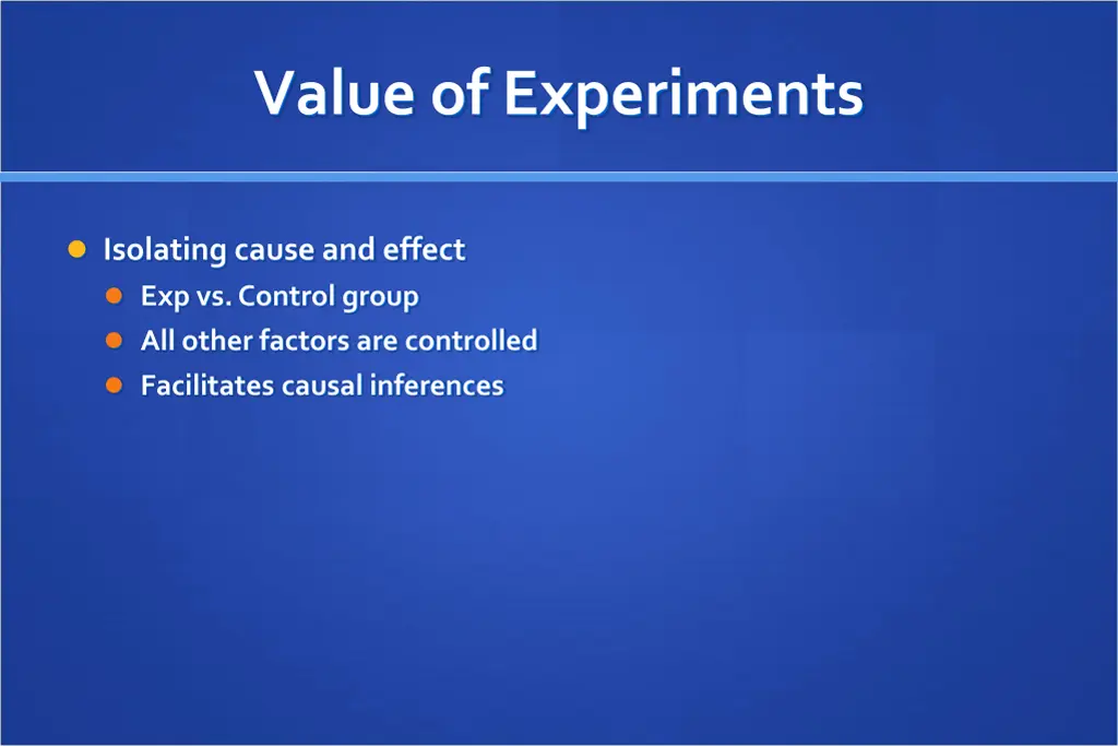 value of experiments