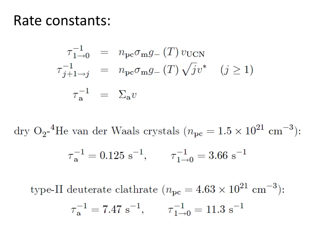 rate constants