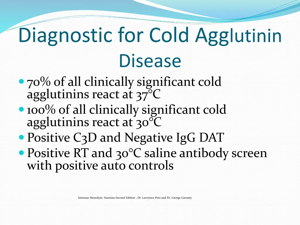 diagnostic for cold agg lutinin disease