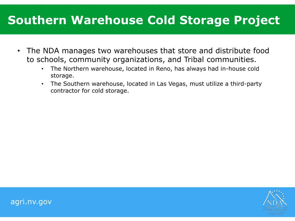 southern warehouse cold storage project