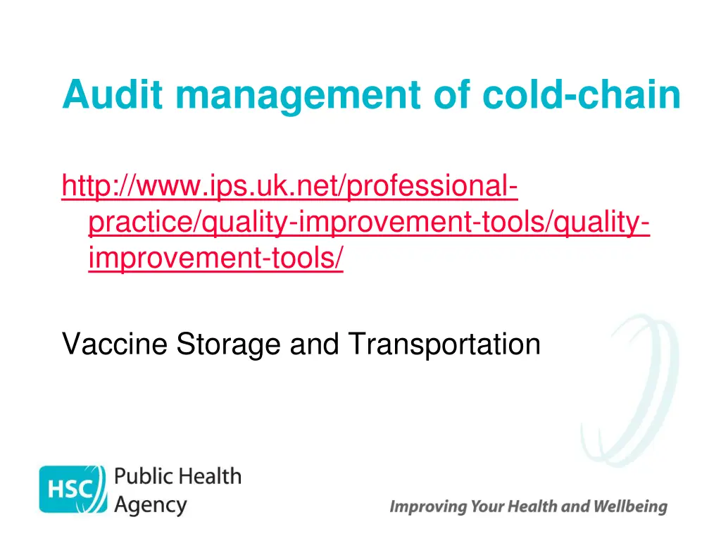 audit management of cold chain