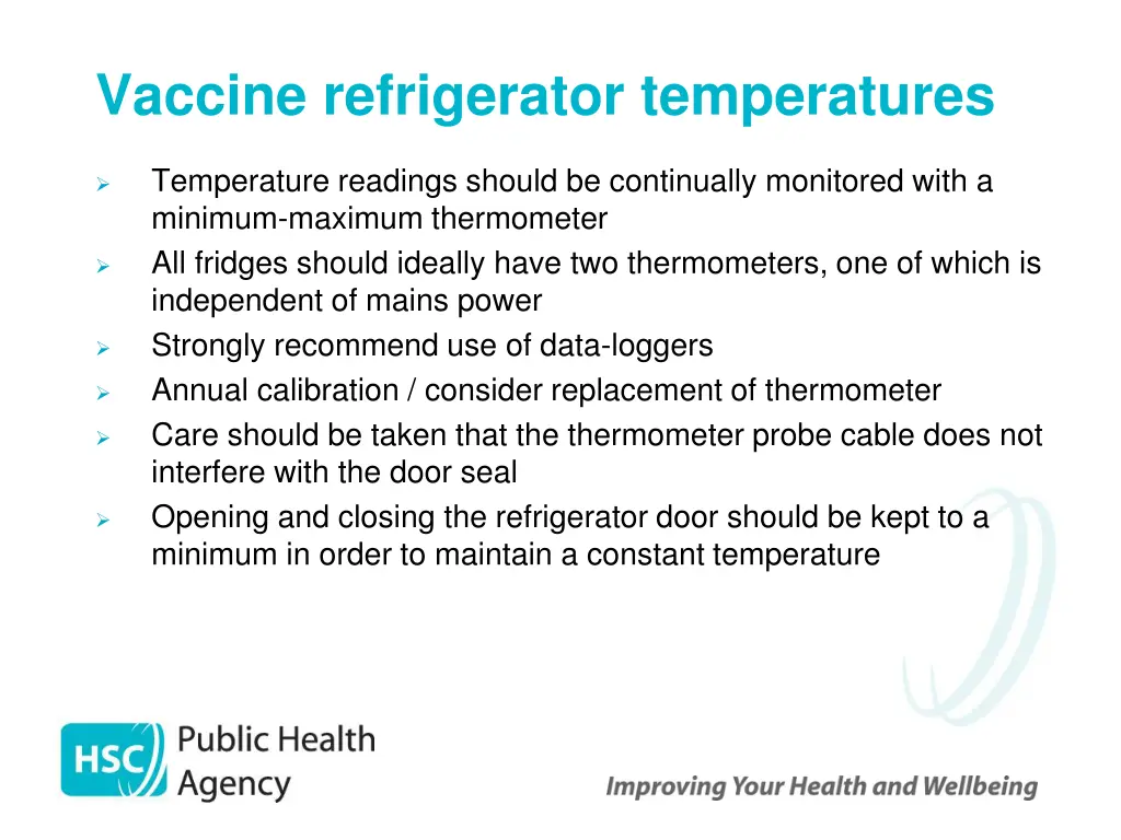 vaccine refrigerator temperatures