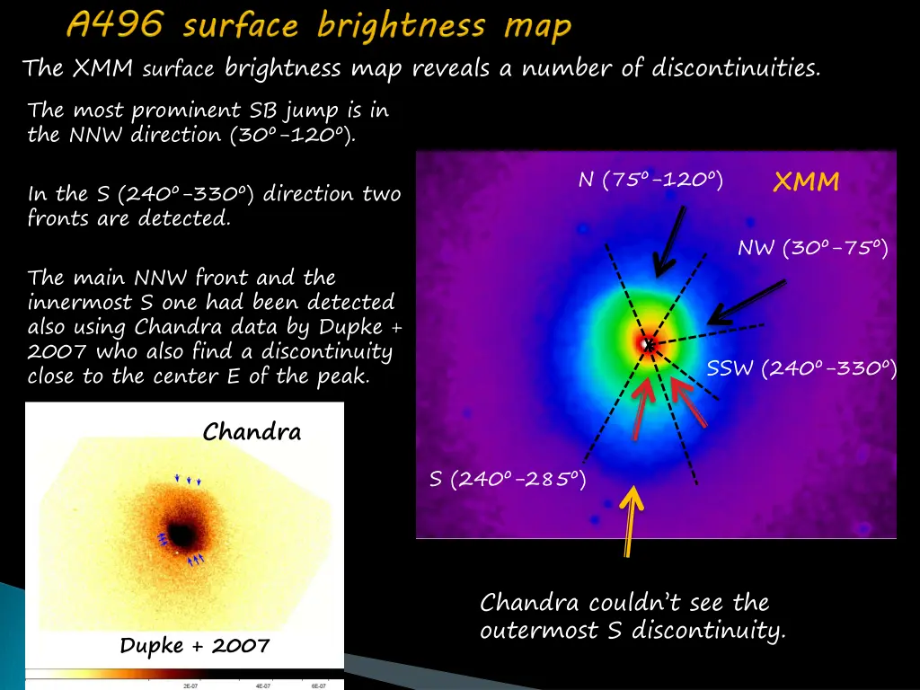 the xmm surface brightness map reveals a number