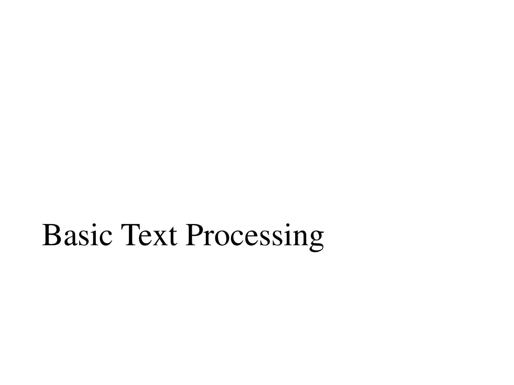 basic text processing