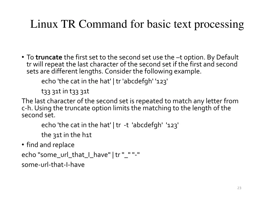 linux tr command for basic text processing 2