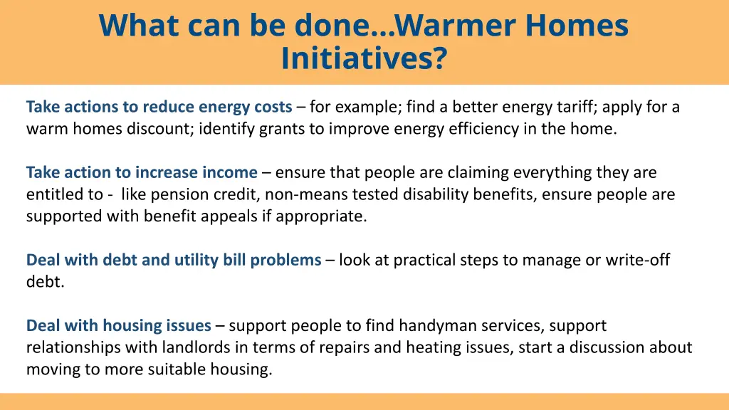 what can be done warmer homes initiatives