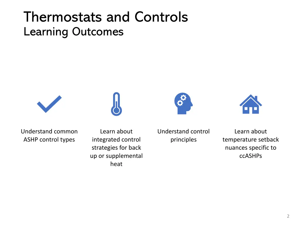 thermostats and controls learning outcomes