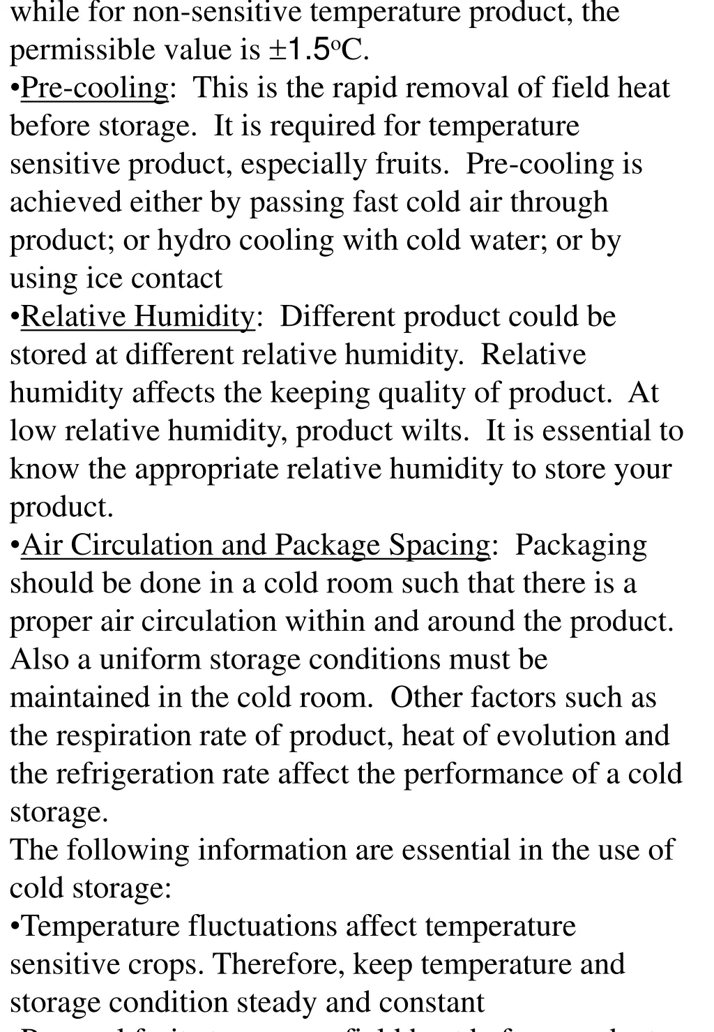 while for non sensitive temperature product