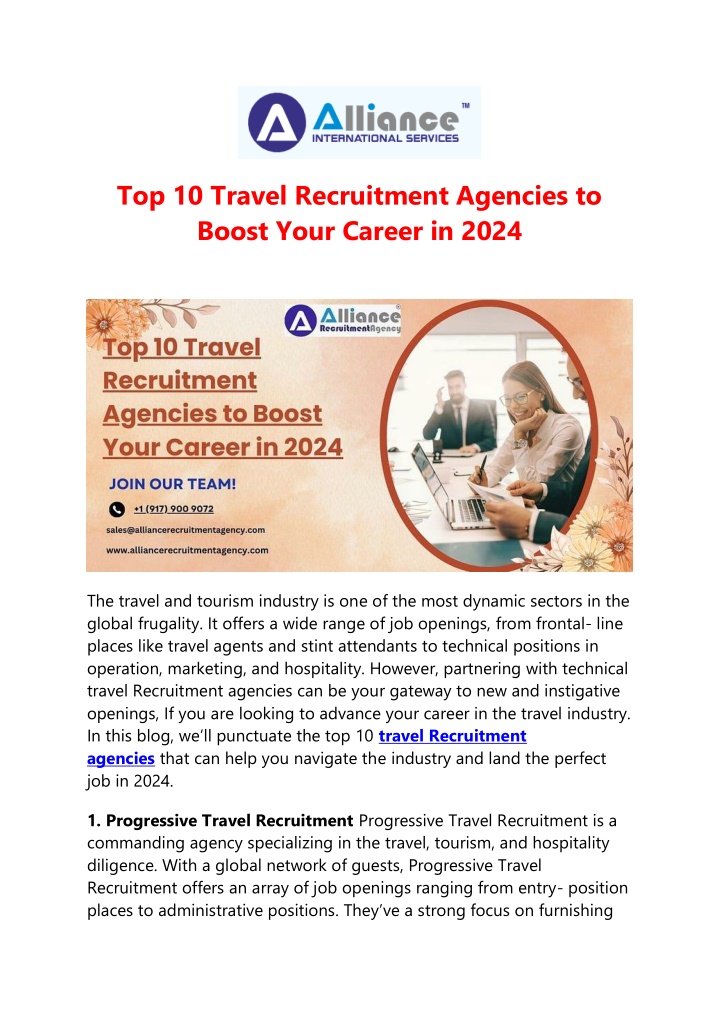 top 10 travel recruitment agencies to boost your