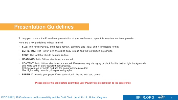 presentation guidelines