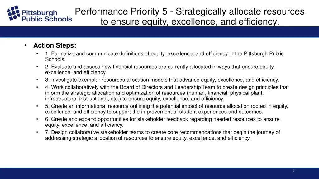 performance priority 5 strategically allocate 1