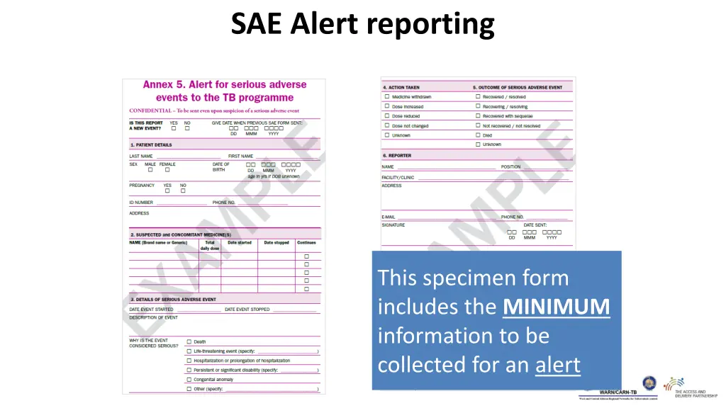 sae alert reporting