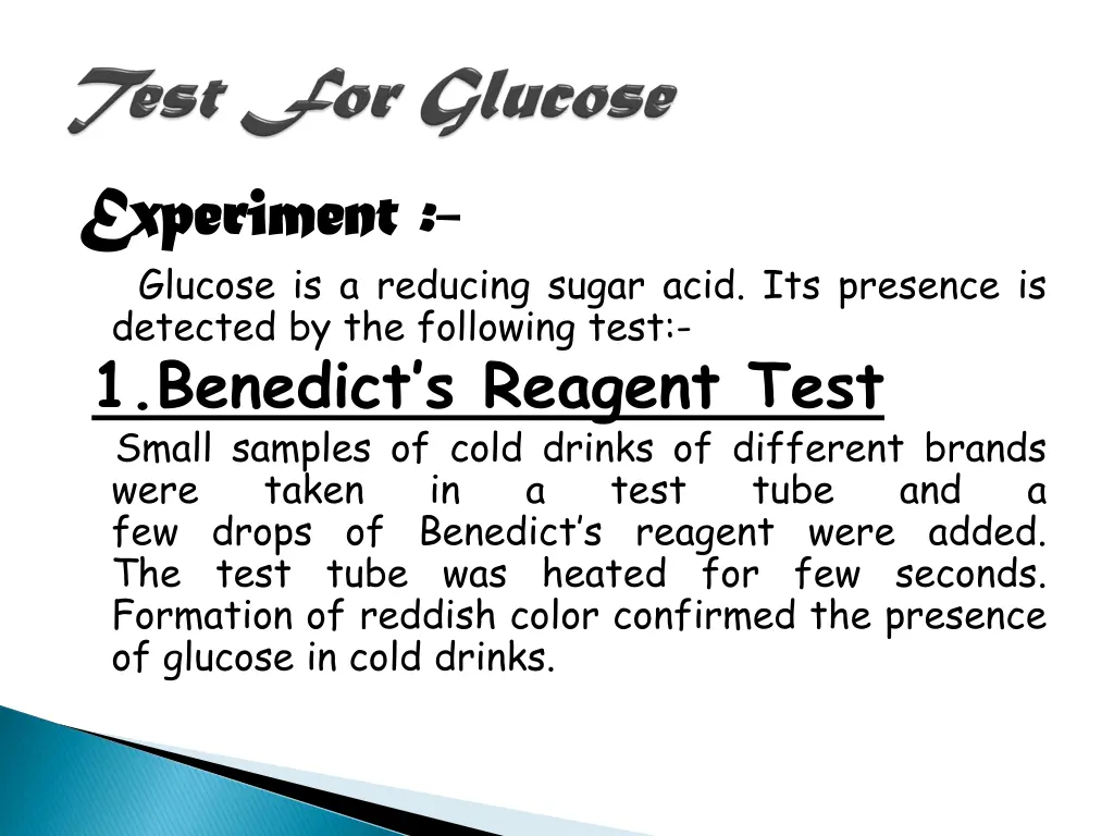 experiment experiment glucose is a reducing sugar