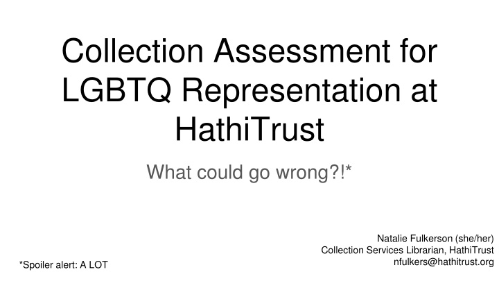 collection assessment for lgbtq representation