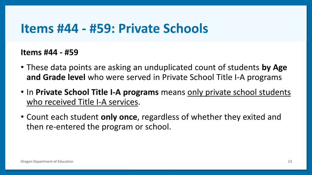 items 44 59 private schools