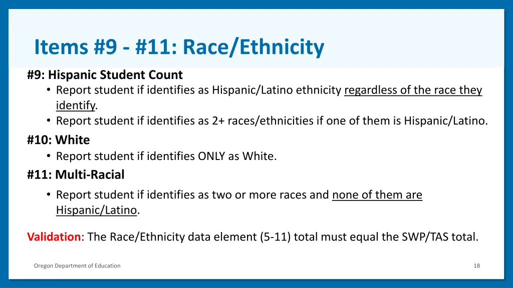 items 9 11 race ethnicity