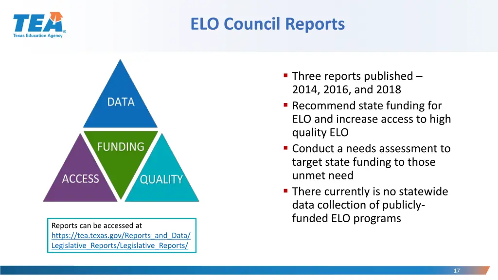 elo council reports