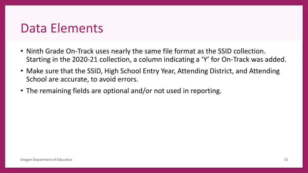 data elements