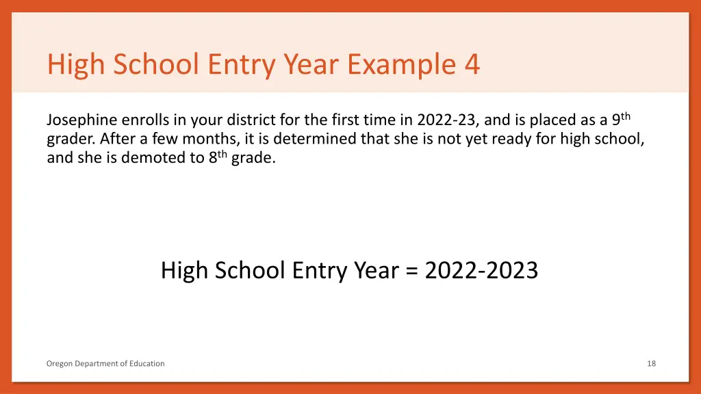 high school entry year example 4