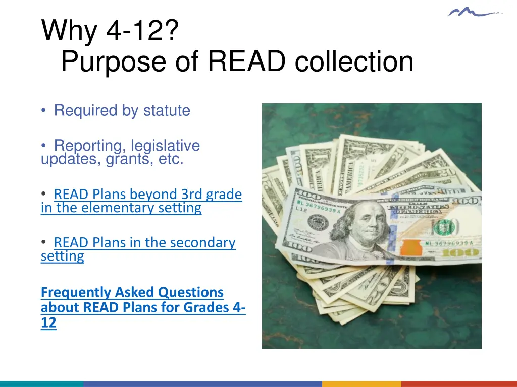 why 4 12 purpose of read collection