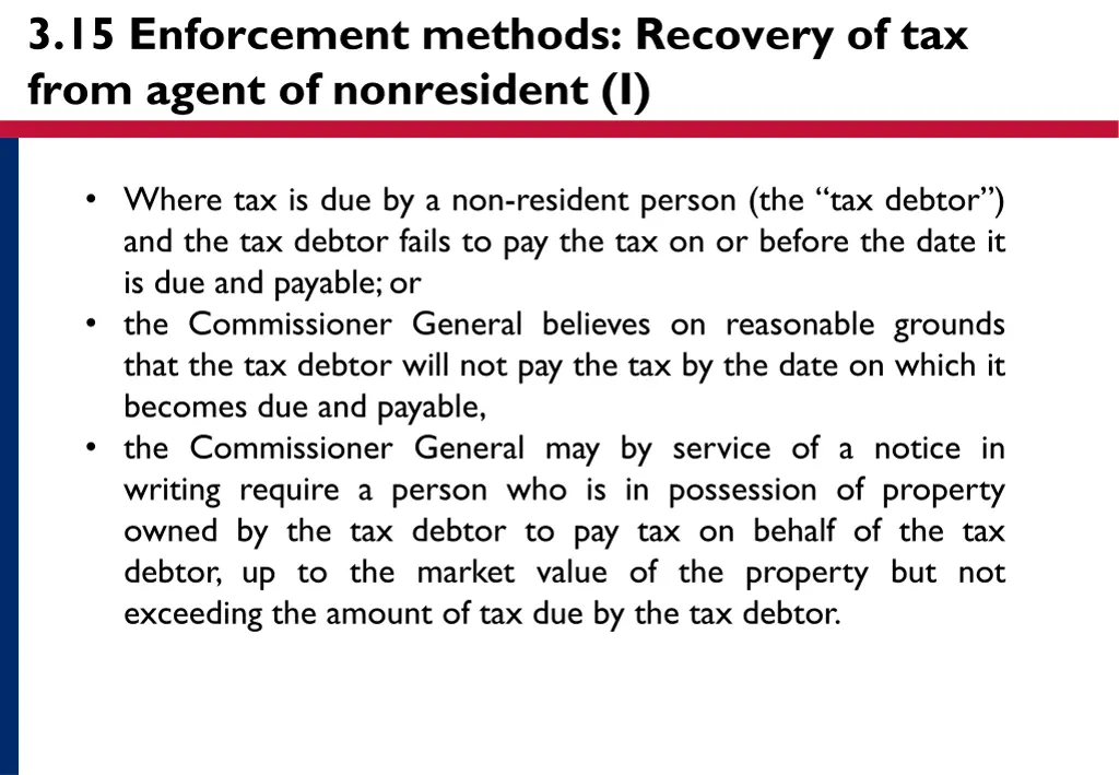 3 15 enforcement methods recovery of tax from