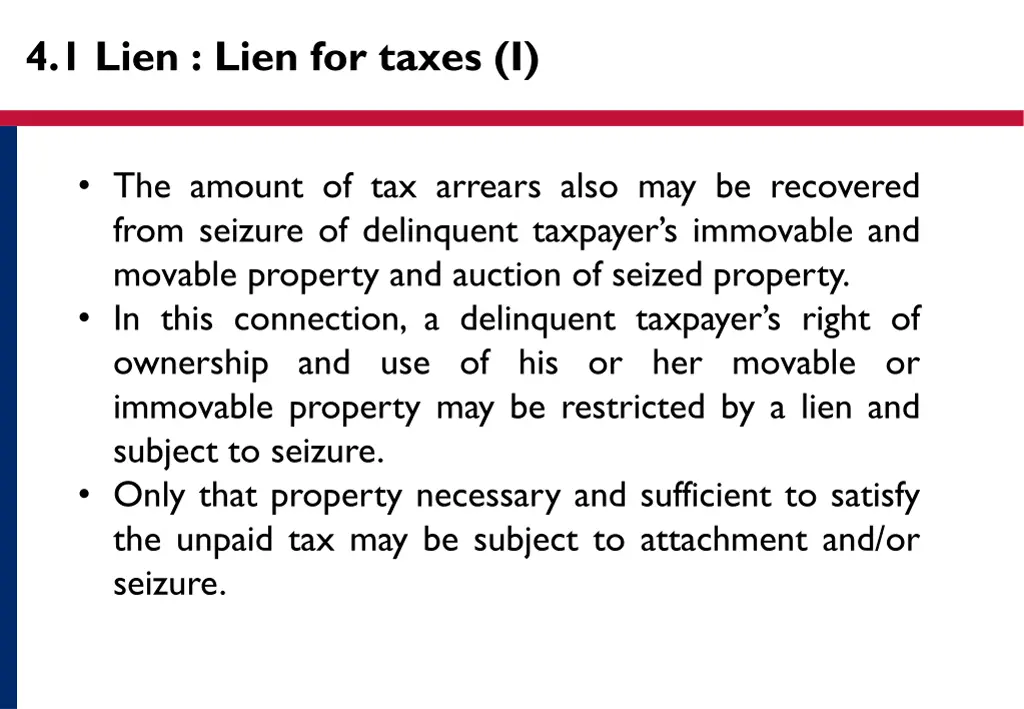 4 1 lien lien for taxes i