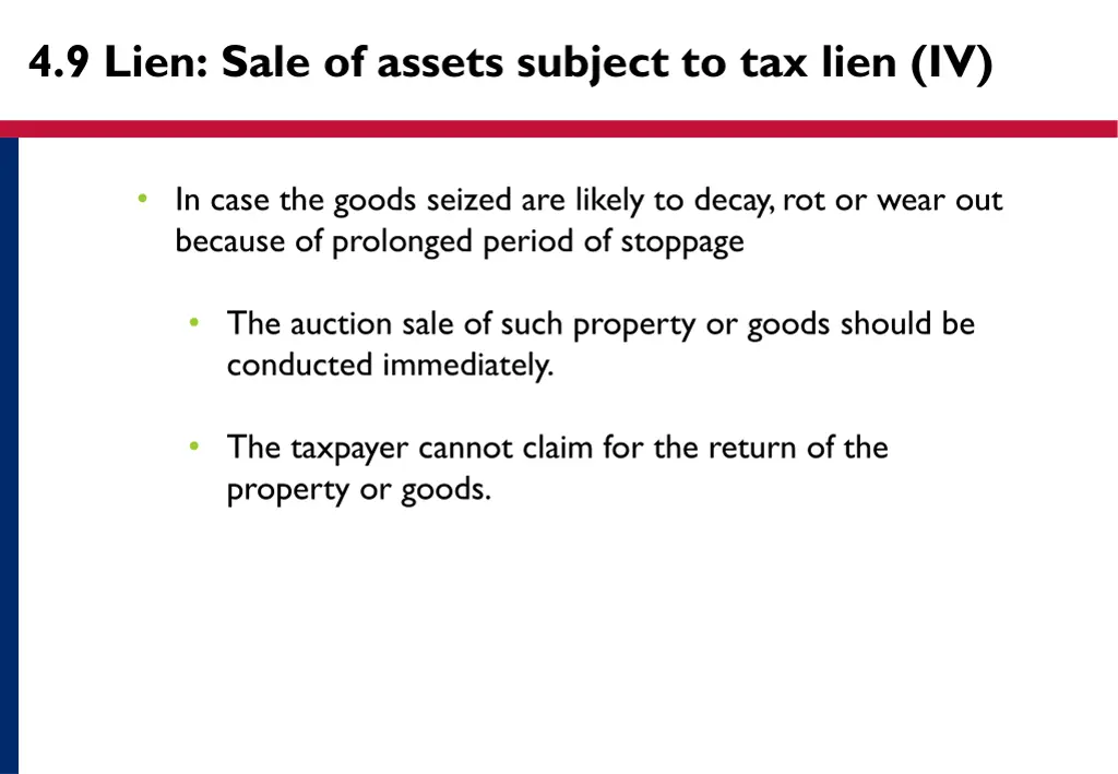 4 9 lien sale of assets subject to tax lien iv