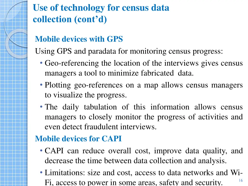 use of technology for census data collection cont 1