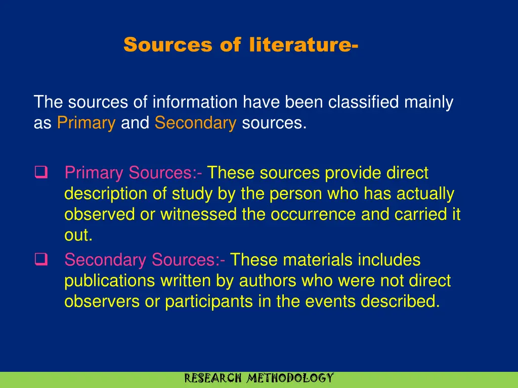 sources of literature