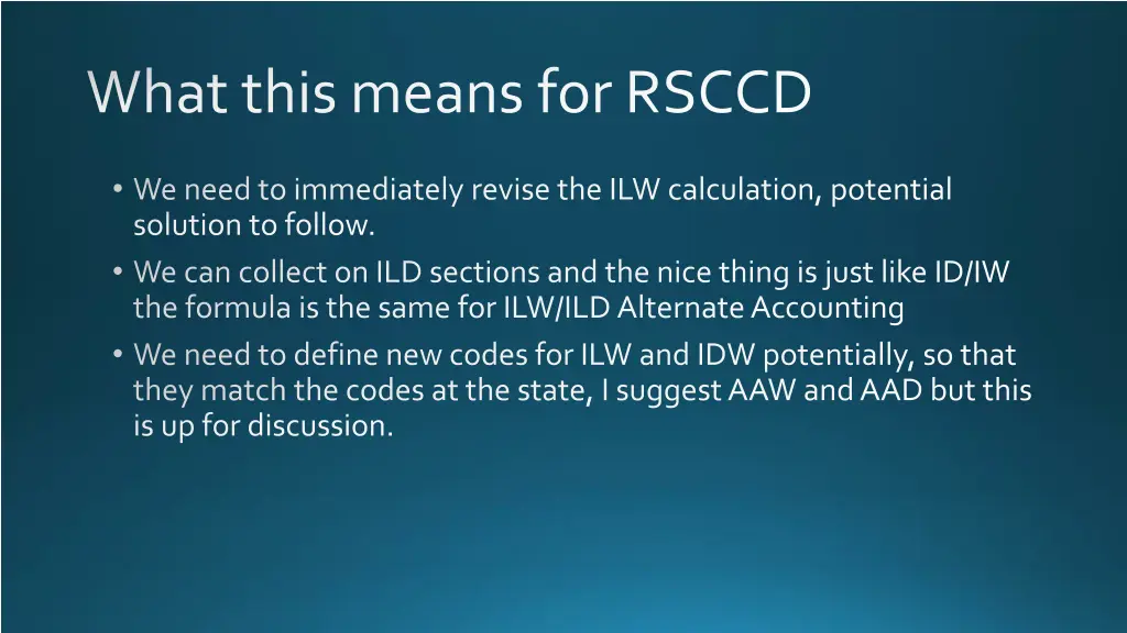 what this means for rsccd