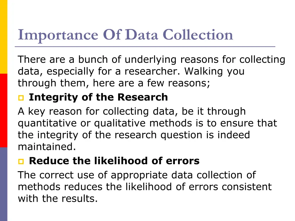 importance of data collection