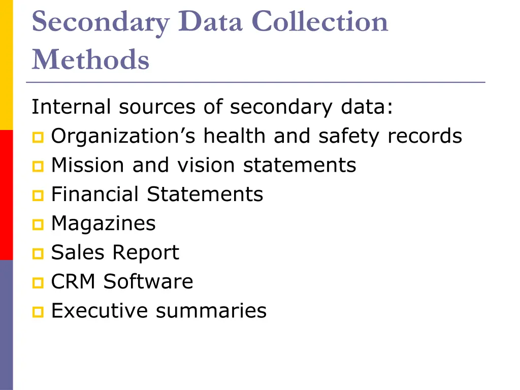 secondary data collection methods