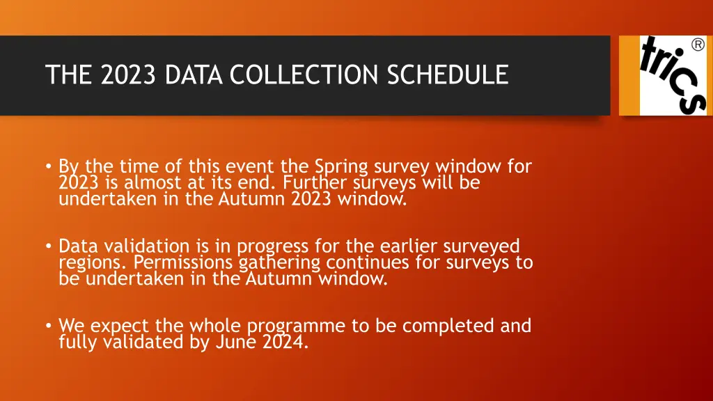 the 2023 data collection schedule