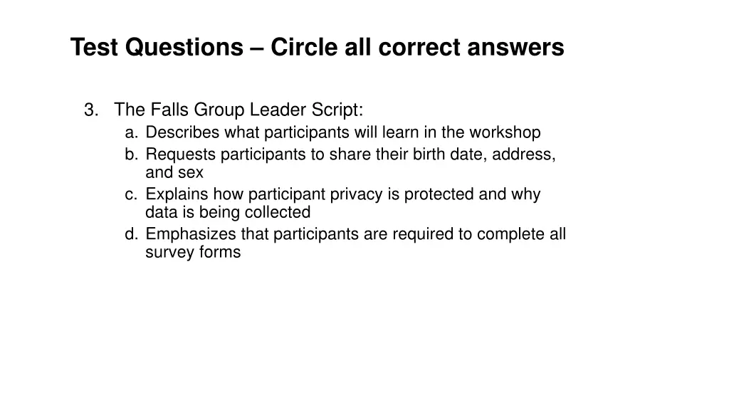 test questions circle all correct answers 2