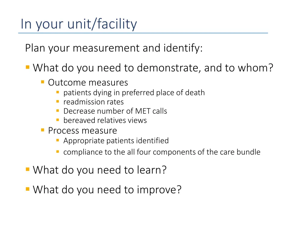 in your unit facility