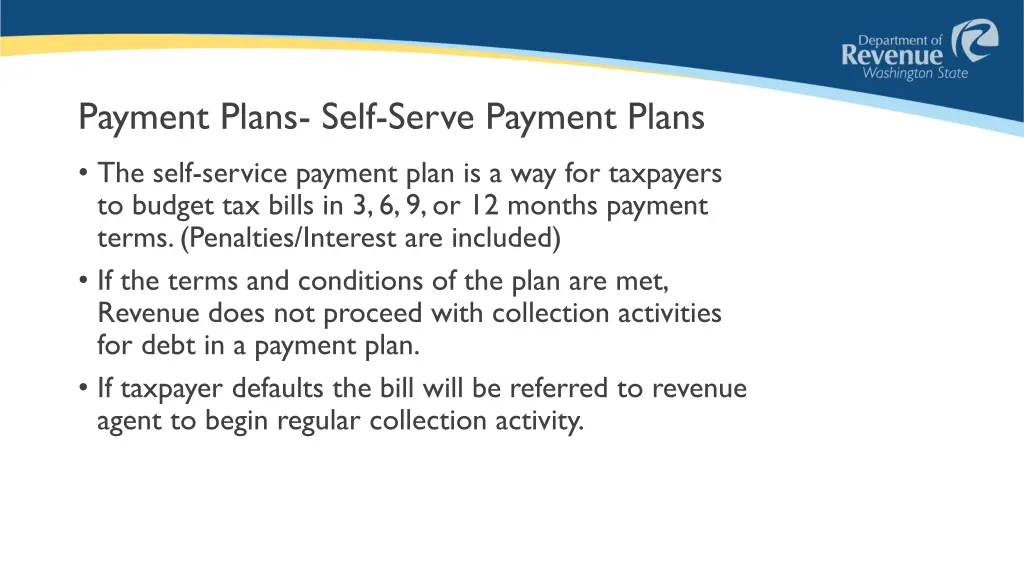 payment plans self serve payment plans