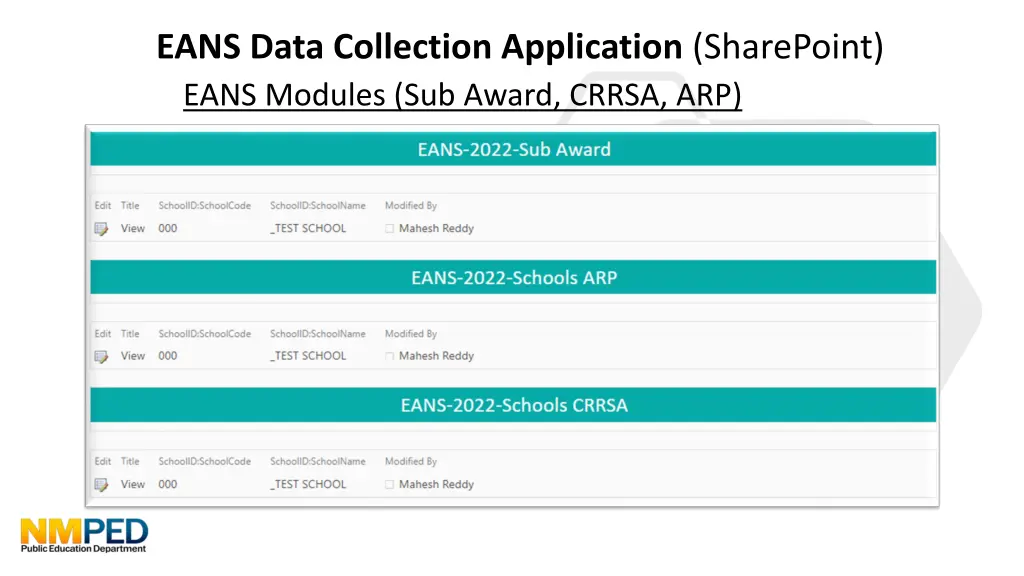 eans data collection application sharepoint eans