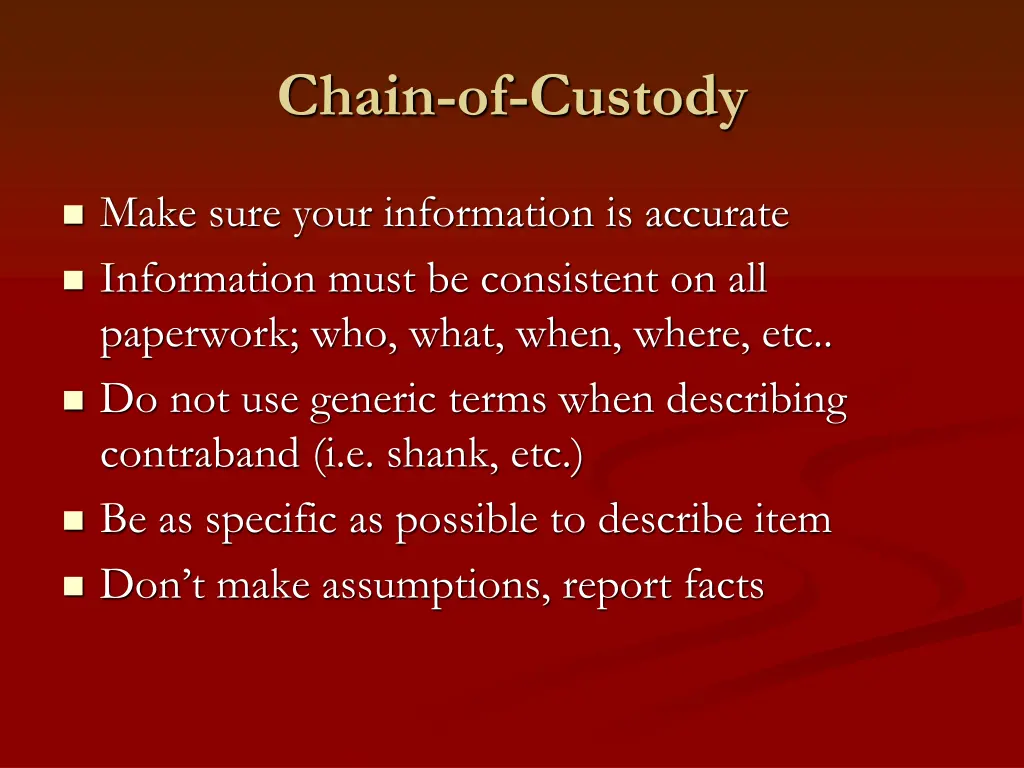 chain of custody 2